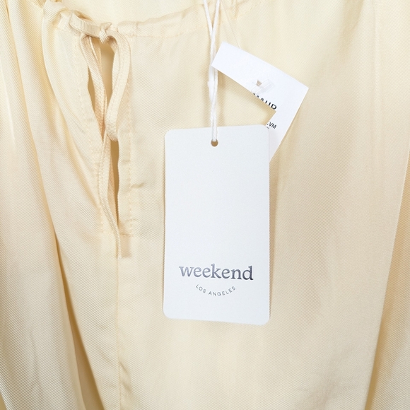 NWT Weekend Los Angeles Moonstone Pale Yellow Cropped Cami Top Size L - Picture 8 of 8